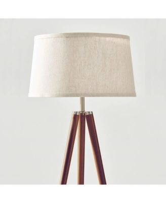 Emma 61" LED Contemporary Tripod Floor Lamp with Wooden Legs