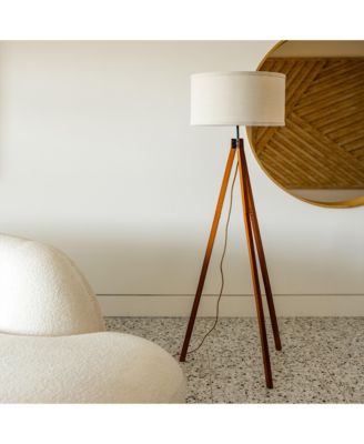 Eden 58" LED Traditional Tripod Floor Lamp with Fabric Drum Shade