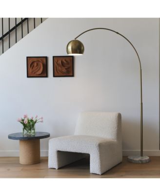 Olivia LED Contemporary Arc Floor Lamp with Heavy-Weighted Marble Base (75"), Bulb Included