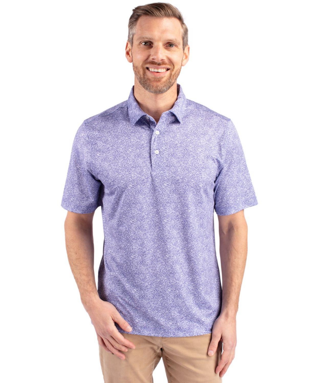 Pike Constellation Print Stretch Mens Polo Shirt - Red