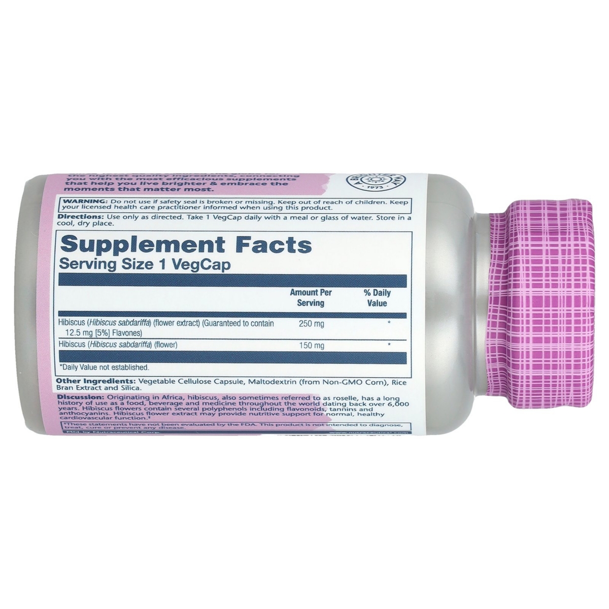Solaray Hibiscus Vital Extract 250 mg - Vegcaps - Assorted Pre-pack (See Table 9