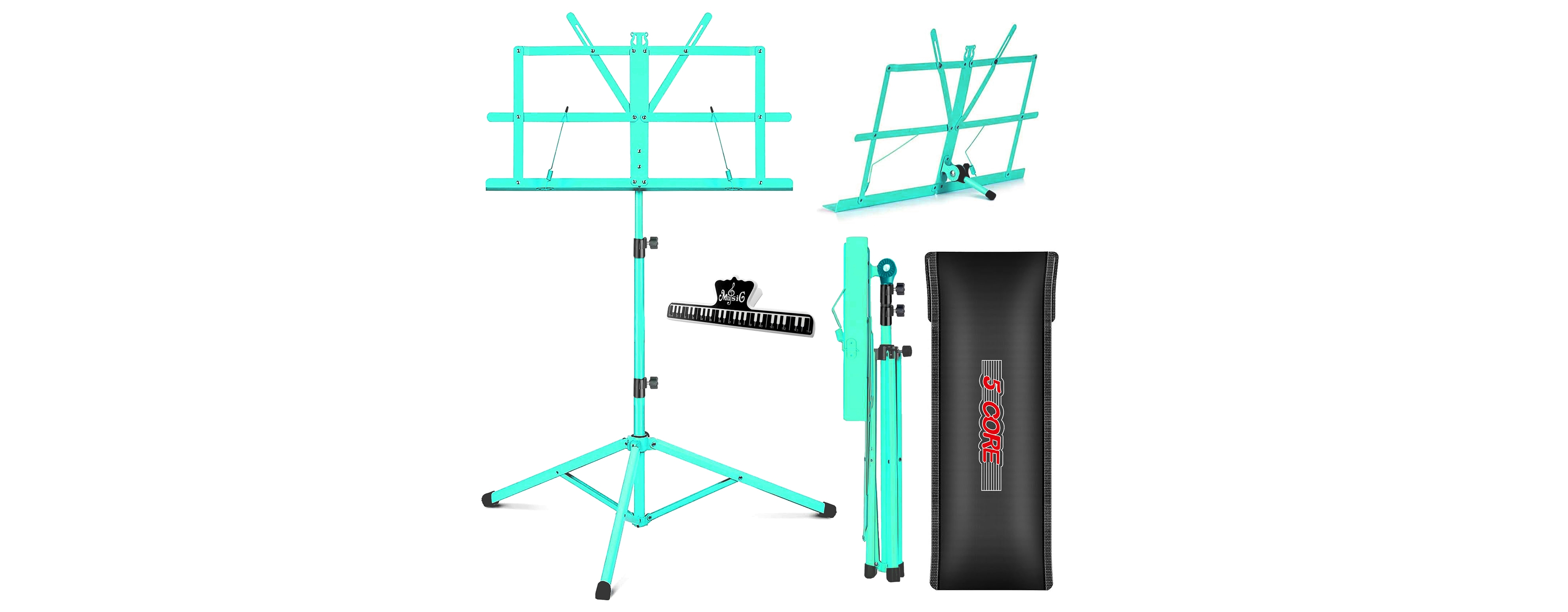 5 Core Music Stand Adjustable Desktop Book Stands Portable Sheet Holder All Metal Foldable Bookstand - Mus Fld Gr