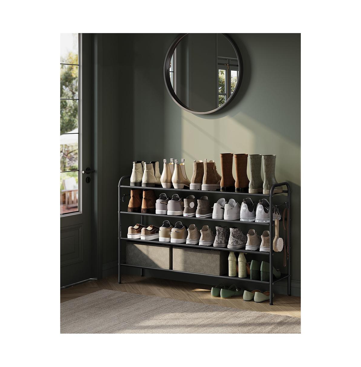 Slickblue Multi Tier Shoe Rack, Shoe Organizer, Fabric Shoe Shelf Storage, Height-Adjustable Shoe Rack