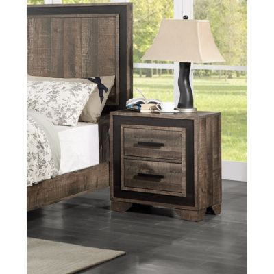  Oak Nightstand with 2 Drawers