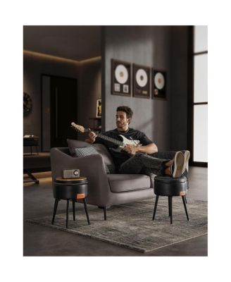 Storage Ottoman Vanity Stool with Steel Legs