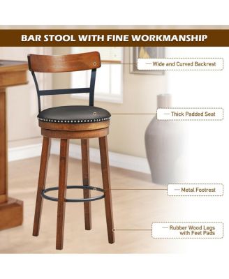 Set of 2 Swivel Counter Height Bar Stools