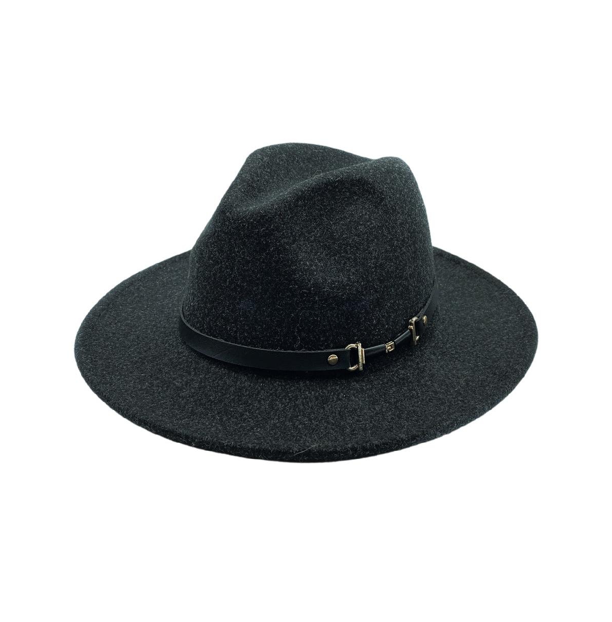 Women's Serena Felt Fedora - Charcoal - Charcoal