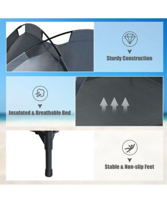 Portable Elevated Outdoor Pet Bed with Removable Canopy Shade