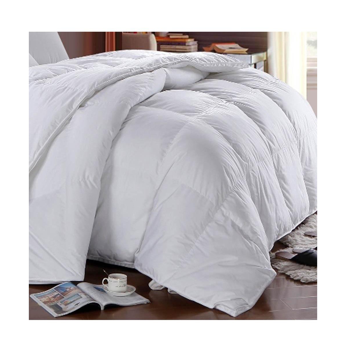 Egyptian Linens Egyptian Cotton Lightweight Down Comforter 650 Fill Power-Solid Sateen, Full/Queen