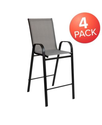 4 Pack Outdoor Barstools With Flex Comfort Material-Patio Stool
