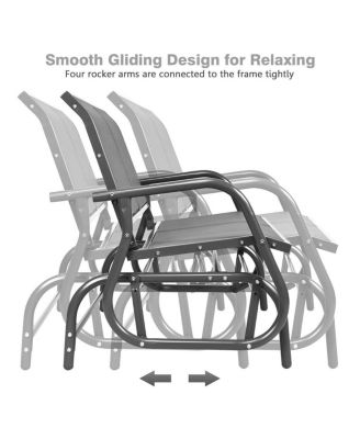 SUGIFT Swing Glider Chair 48 Inch Loveseat Rocker Lounge Backyard