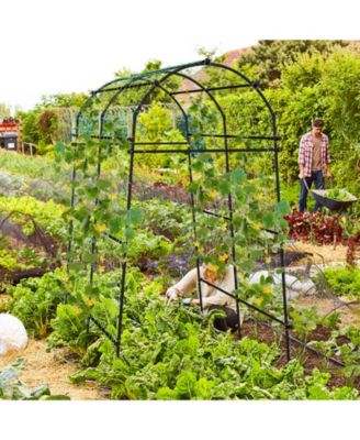 7.5 Feet Garden Arch Trellis with PE Coated Metal Structure