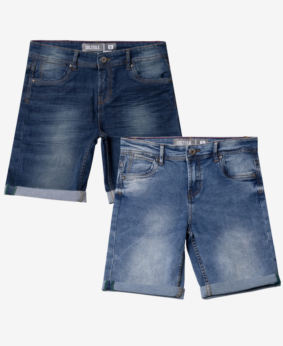Cultura Big Boys Roll-Up Denim Shorts 2-Pack -tint