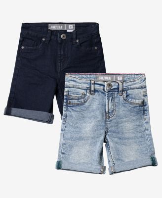Toddler Boys Roll-Up Denim Shorts 2-Pack