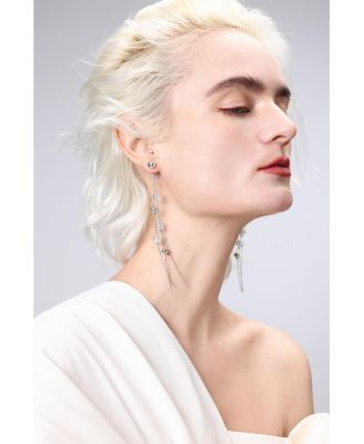 FrostLily Azeztulite Crystal and Bead Drop Earrings