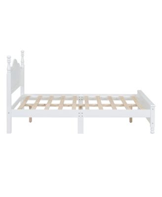 3-Pieces Bedroom Sets, Full Size Wood Platform Bed And Two Nightstands-White