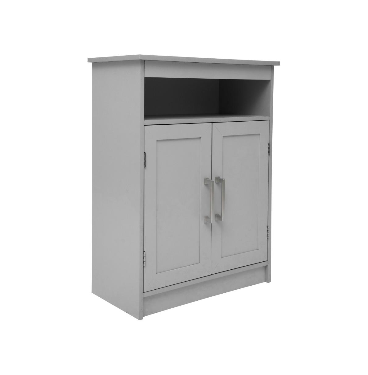 Vigo Bathroom Storage Cabinet With Adjustable Cabinet Shelf, Upper Open Shelf, And Magnetic Closure Doors - White