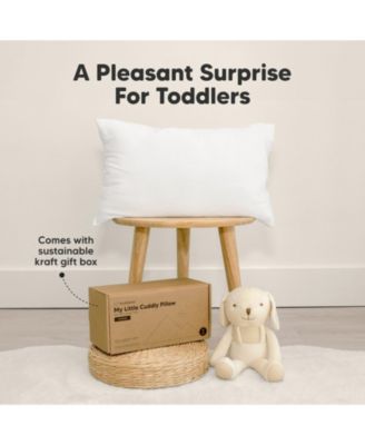 Cuddly Toddler Pillow with Pillowcase, 13X18 Kids Pillow for Sleeping, Small Travel Pillows, Nursery Pillow