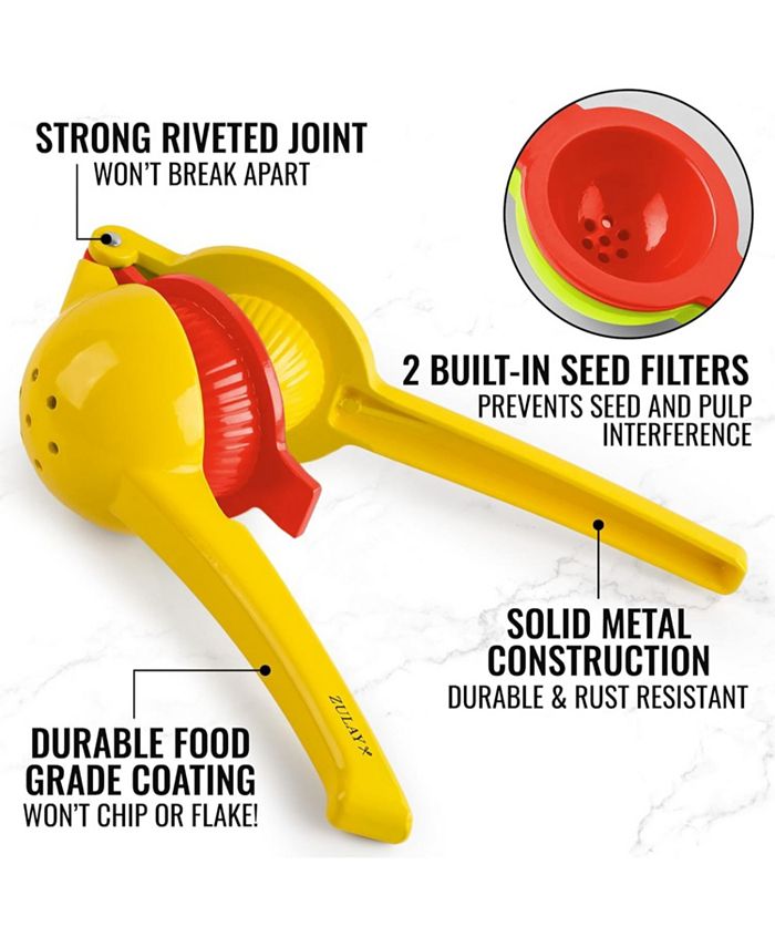 Zulay Kitchen 1 Piece Metal 2In1 Lemon Lime Squeezer Max Extraction