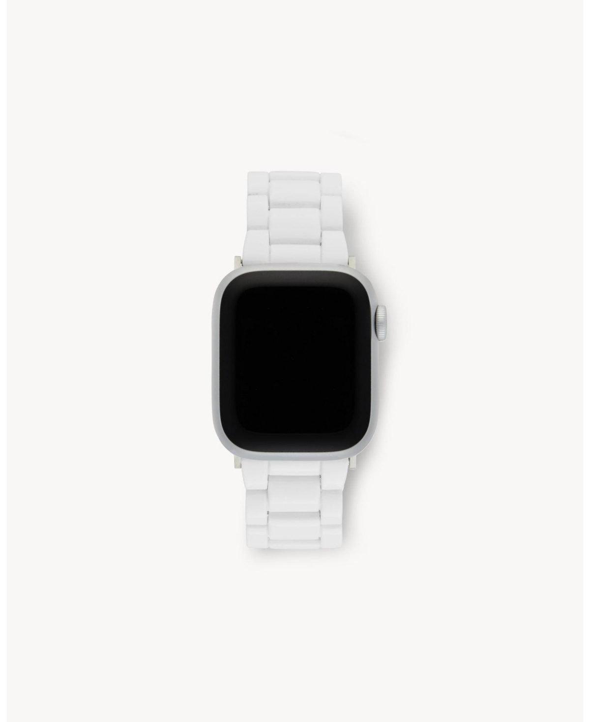 Apple Watch Band in White Universal Fit / Black Hardware - Silver