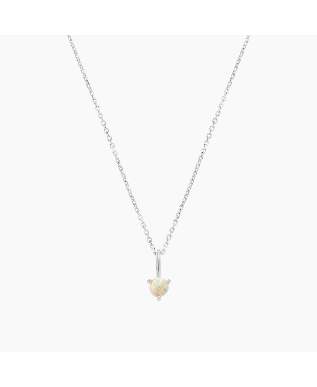 Izel Opal Pendant Necklace - Silver