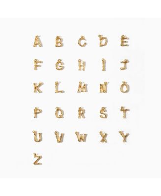 Textured Initial Letter Necklace, Gold, Personalized, Gift