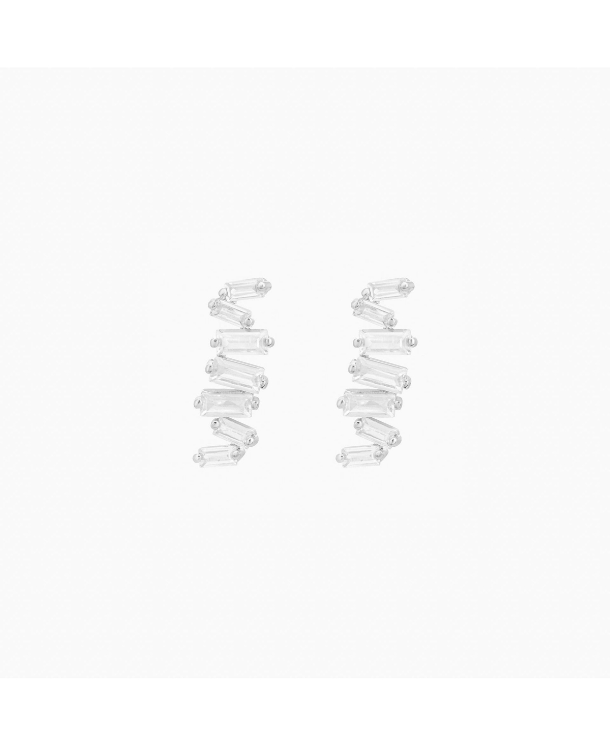 Zig Zag Stud Earrings - Silver