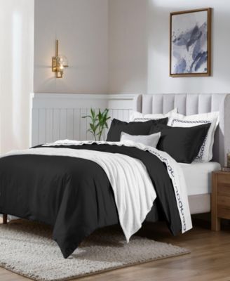 650-TC Egyptian Cotton Solid Luxury Duvet Cover Set, Twin