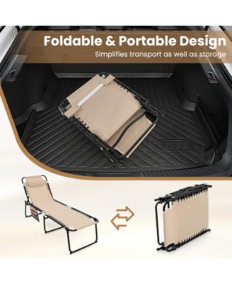 SUGIFT Foldable Recline Lounge Chair with Adjustable Backrest and Footrest