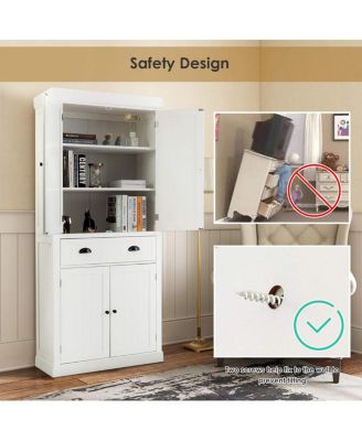 Traditional Freestanding Storage Cabinet with Adjustable Shelves and Drawer