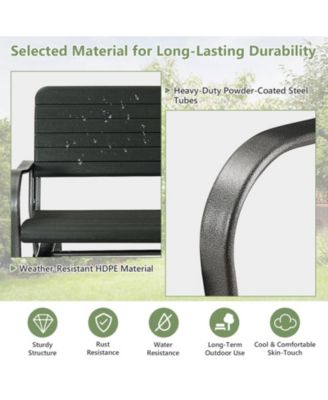 SUGIFT Outdoor Patio Steel Swing Bench Loveseat