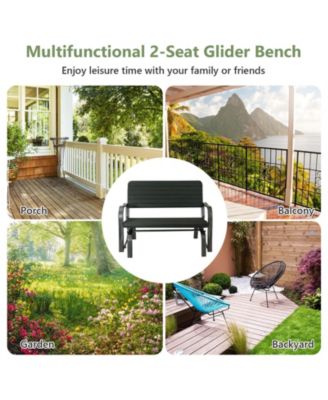 SUGIFT Outdoor Patio Steel Swing Bench Loveseat