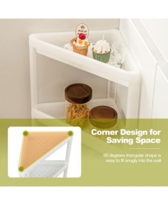 2 Pack 3-Tier Detachable Floor Corner Shower Shelf with Drainage Holes