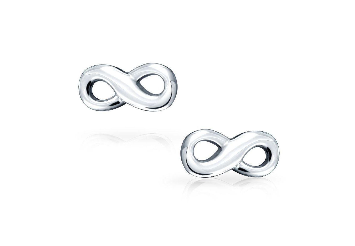 Мужские запонки Bling Jewelry Classic Infinity Forever Love Cufflinks .925 Sterling Silver Hinge Back, цвет: Серебряный — фото 3