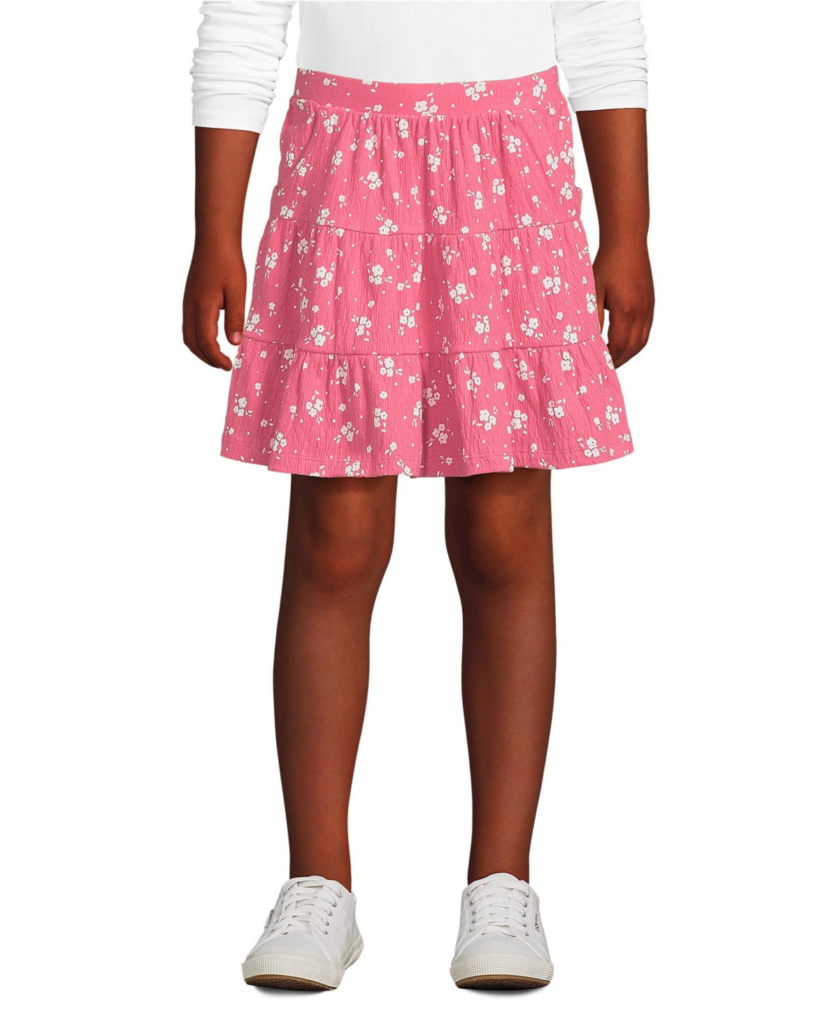 Lands' End Girls Knit Gauze Tiered Skirt