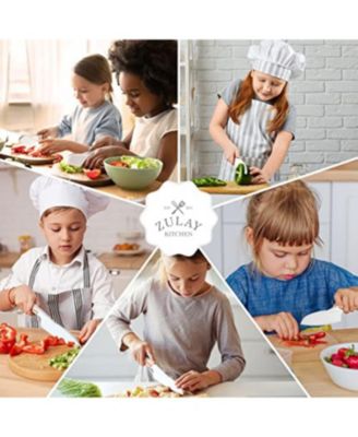 3-Piece Kids Knife Set for Real Cooking & Baking with Serrated Edges