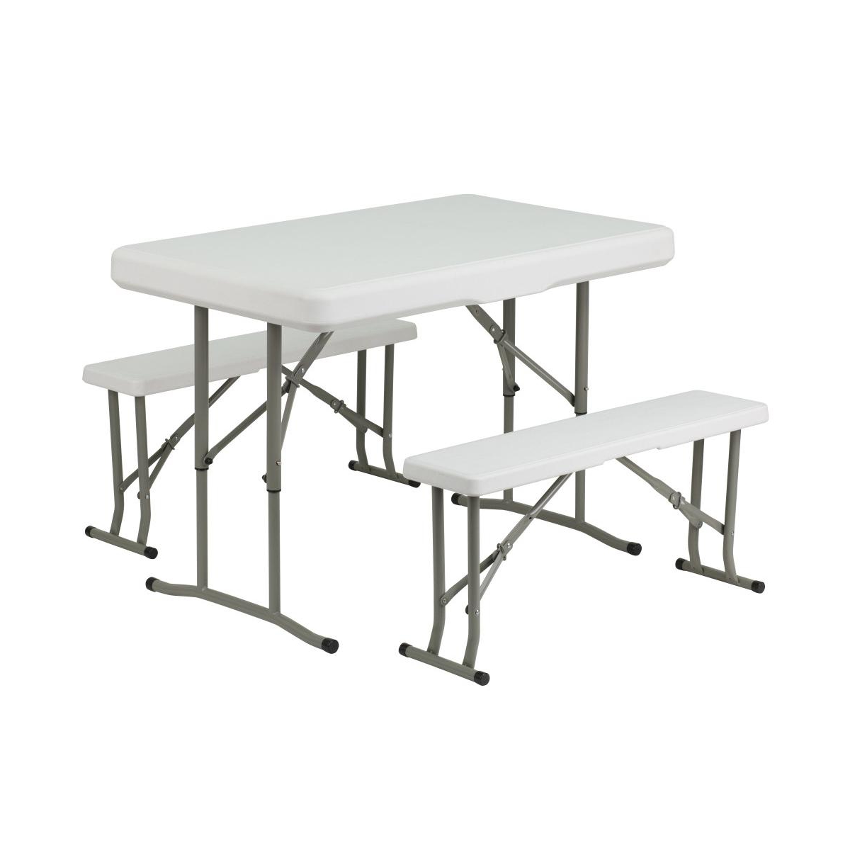 Emma+Oliver Portable Tailgate And Camping Set With Pop Up Event Canopy Tent With Wheeled Case And Folding Table With Benches Set