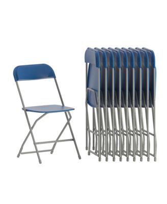 Set Of 10  650 Llb Weight Capacity  Plastic Stackable Folding Plastic Chairs