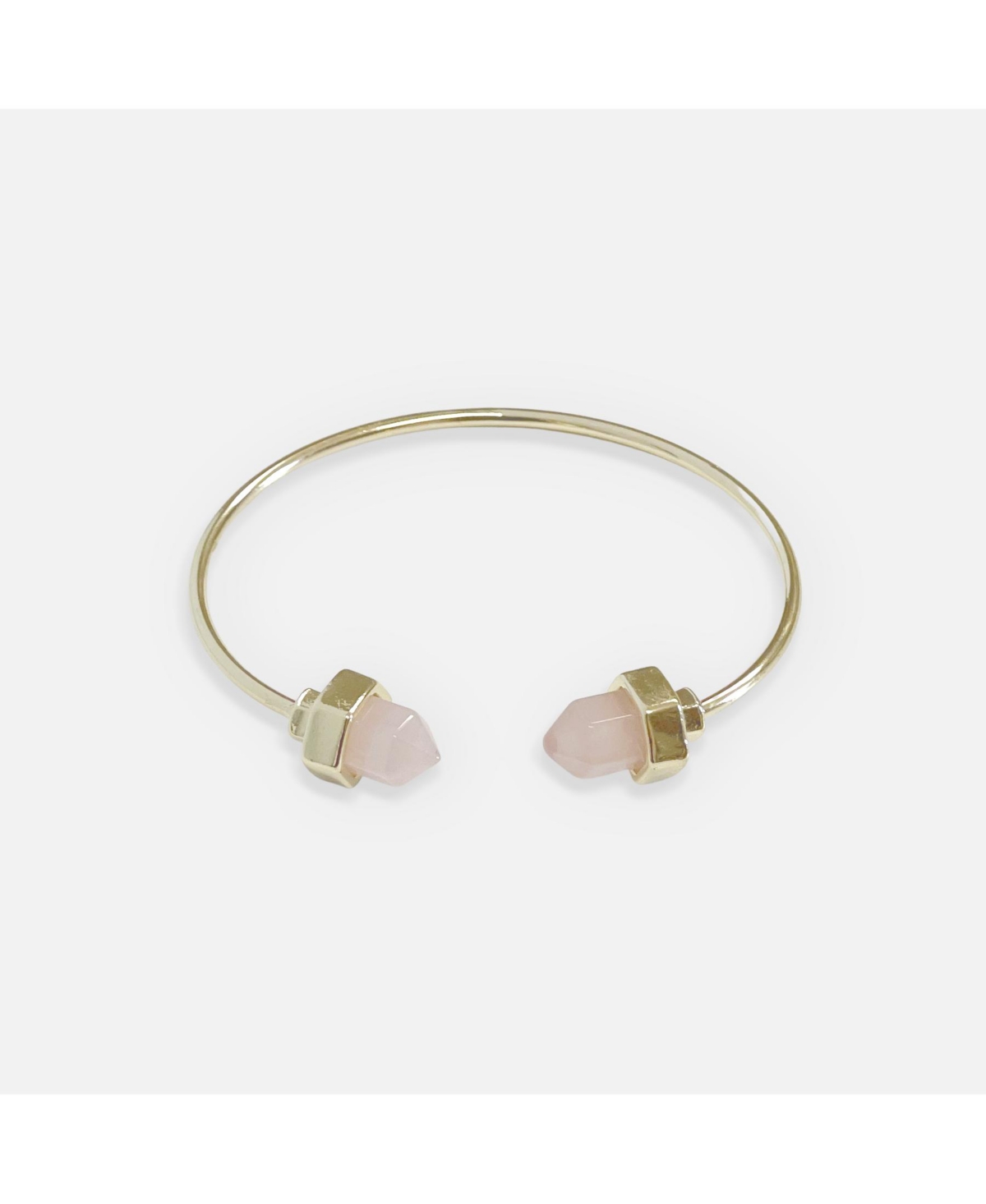 sanctuaire Sanctuary Project by Rose Quartz Pillar Cuff Bracelet- Gold