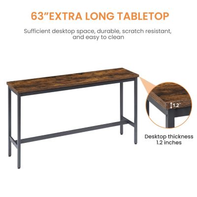 Industrial 3-Piece Bar Table Set with Upholstered Stools