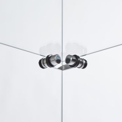 White 4-Tier Glass Display Cabinet with Two Locks