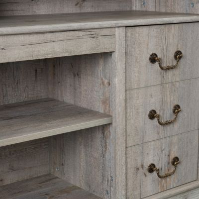 Farmhouse Rustic TV Stand, 65" TV, Open/Closed Storage