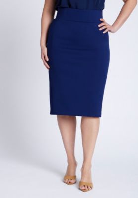 Women's Plus Size Neoprene Pencil Skirt