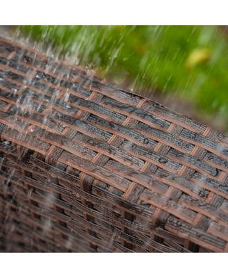 4 Piece Outdoor Wicker Rattan Conversation Sofa set with Coffee table