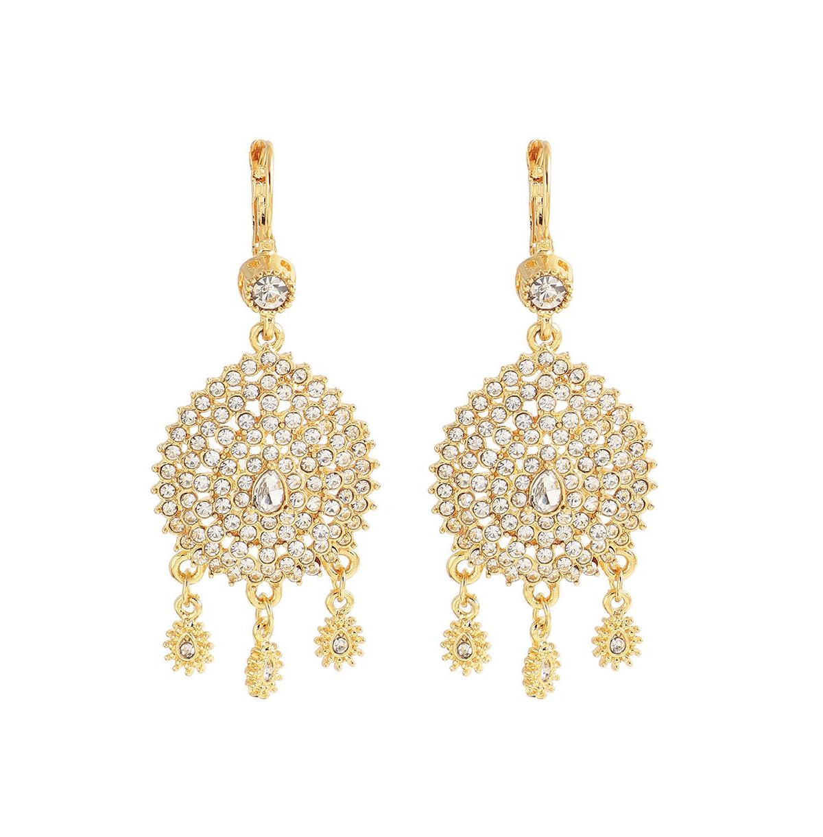 Sohi Women's Gold Regal Drop Earrings