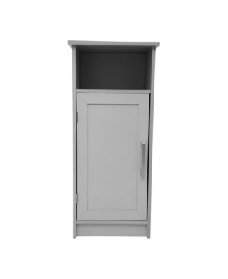 Adjustable Shelf Magnetic Closure Bathroom Storage Cabinet with Open Upper Shelf