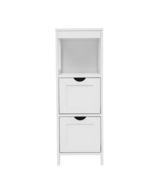 Delilah 2 Drawer Bathroom Storage Cabinet Organizer With Open Display Shelf