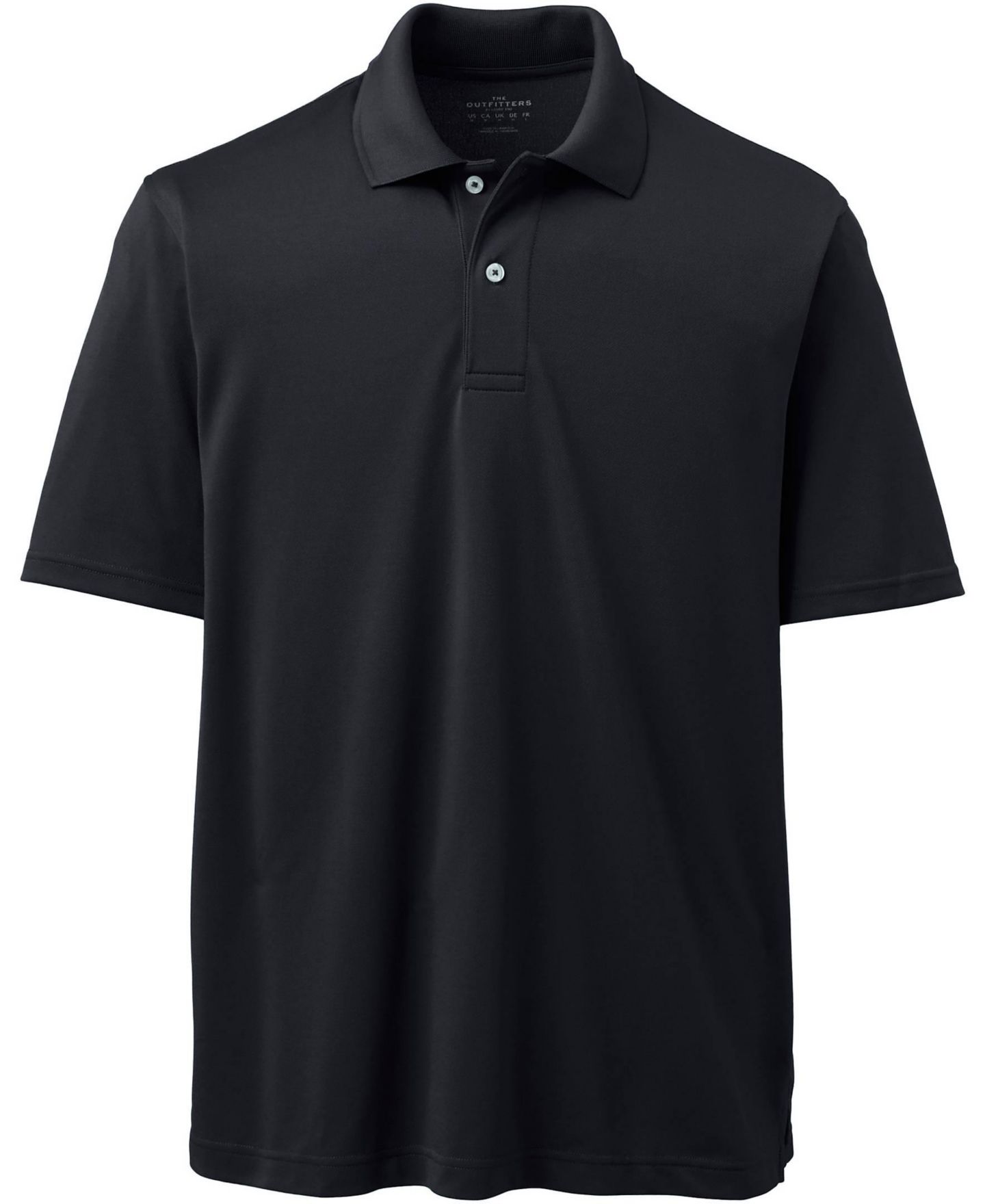 Мужское поло Lands' End FlexPique Short Sleeve Polo Shirt, цвет: Чёрный — фото 2