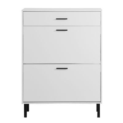 Modern Shoe Cabinet with Drawers and Metal Legs