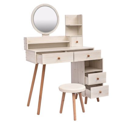 Stylish Vanity Table Set with LED Mirror
